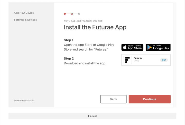 install futurae app screen