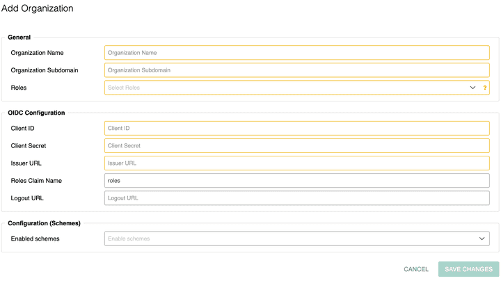 Organization management with external iam