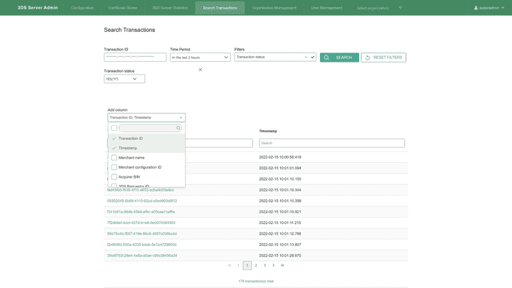 Admin Search Transactions Period