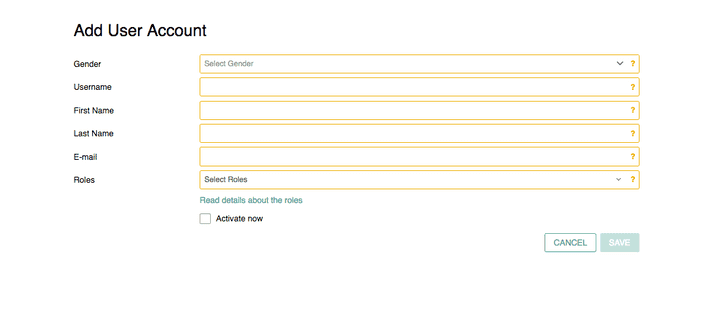 Admin User Management Add User Account